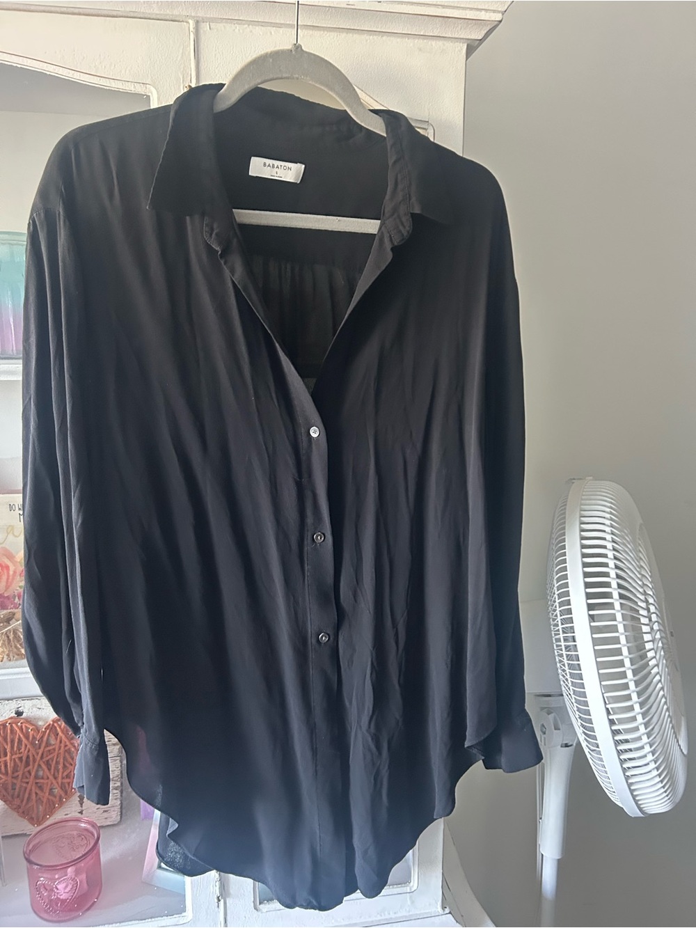 Babaton Black Button-Up blouse